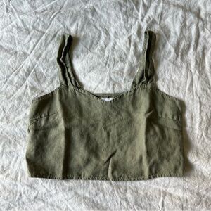 MATE The Label Cropped Linen Tank.